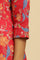 Red Floral Printed Straight Kurta