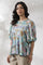 Multi-Coloured Abstract Printed Peplum Top