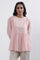 Pink Cotton A-Line Schiffli Top