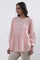 Pink Cotton A-Line Schiffli Top