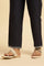 Blue Cotton Flax Straight Pants With Embroidery