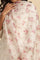 White Floral Printed Organza Dupatta