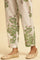 White Floral Printed Textured Cotton Kurta And Pants Co-Ord Set