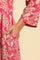 Pink Floral Printed A-Line Kurta, Pants And Dupatta Set