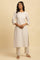 Light Grey Embroidered Cotton Kurta