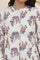 Ecru Block Printed Shirt Dress Kurta With Side Tie-Ups