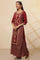 Maroon Floral Printed Sequined Kurta, Sharara Set with Gold Chocker Dupatta