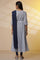 White Floral Printed Pure Cotton Flared Kurta, Tights and Dupatta Set