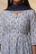 White Floral Printed Pure Cotton Flared Kurta, Tights and Dupatta Set