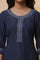 Blue Lurex Straight Kurta and Pants Set