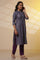 Purple Floral Printed Embroidered Kurta, Palazzo and Dupatta Set