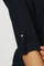 Navy Blue Mandarin Collar Cotton Blend Straight Kurta With W Branding