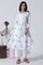 White Printed A-Line Cotton Kurta And Pants Set