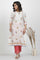 White Floral Printed Kurta And Pants Set