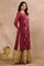 Purple Zari Embroidered Kurta And Skirt Set