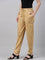 Women Solid Wheat Comfort Fit Cotton Pants