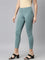 Ocean Green Cotton Stretch Cropped Leggings