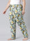 Green Cotton Knit Printed Lounge Pants