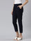 Women Solid Navy Crepe Pants