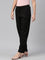 Women Solid Black Mid Rise Casual Pants