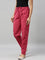 Women Solid Medium Pink Comfort Fit Cotton Pants