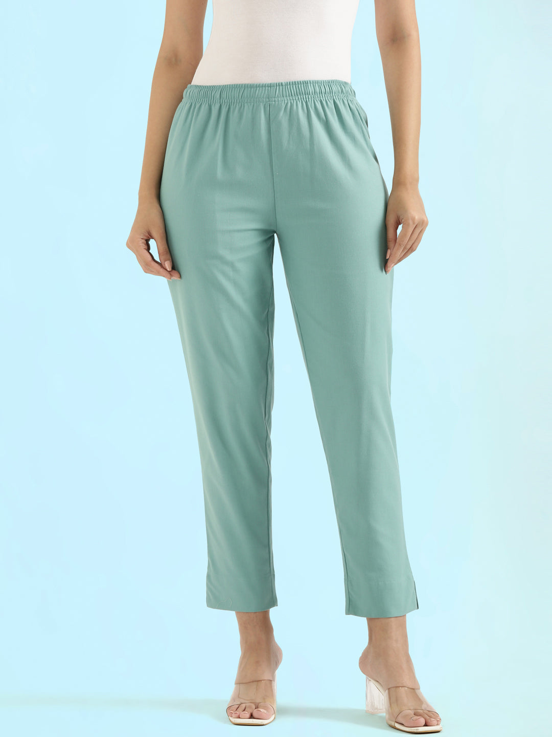 Light Mint Cotton Pencil Pant