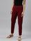 Women Solid Maroon Cotton Mid Rise Kurti Pants