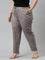 Women Solid Medium Grey Mid Rise Cotton Pants