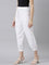 Women Solid White Cotton Cropped Salwar