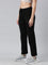 Women Solid Black Mid Rise Track Pant