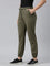 Women Solid Olive Green Mid Rise Casual Joggers