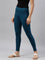 Women Solid Turquoise Blue Ankle Length Leggings