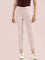 Baby Pink Cotton Poly Stretch Cropped Colored Jeggings