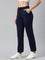 Women Solid Navy Mid Rise Track Pant