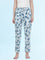 Blue Cotton Knit Printed Lounge Pants