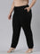 Women Solid Black Mid Rise Cotton Casual Joggers