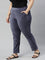 Women Solid Dark Jean Blue Mid Rise Corduroy Jeggings