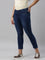 Women Solid Blue Denim Cropped Jeggings