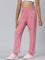 Girls Blush Pink Side Stripe Mid Rise Track Pants