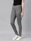 Women Grey Stripe Printed Jeggings