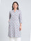 Cotton Geometric Print Straight Kurta