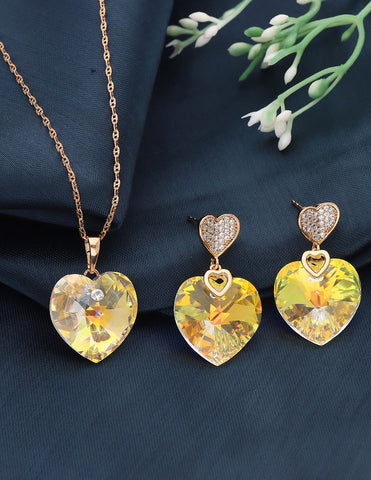 Swarovski Crystal Chain Pendant Set