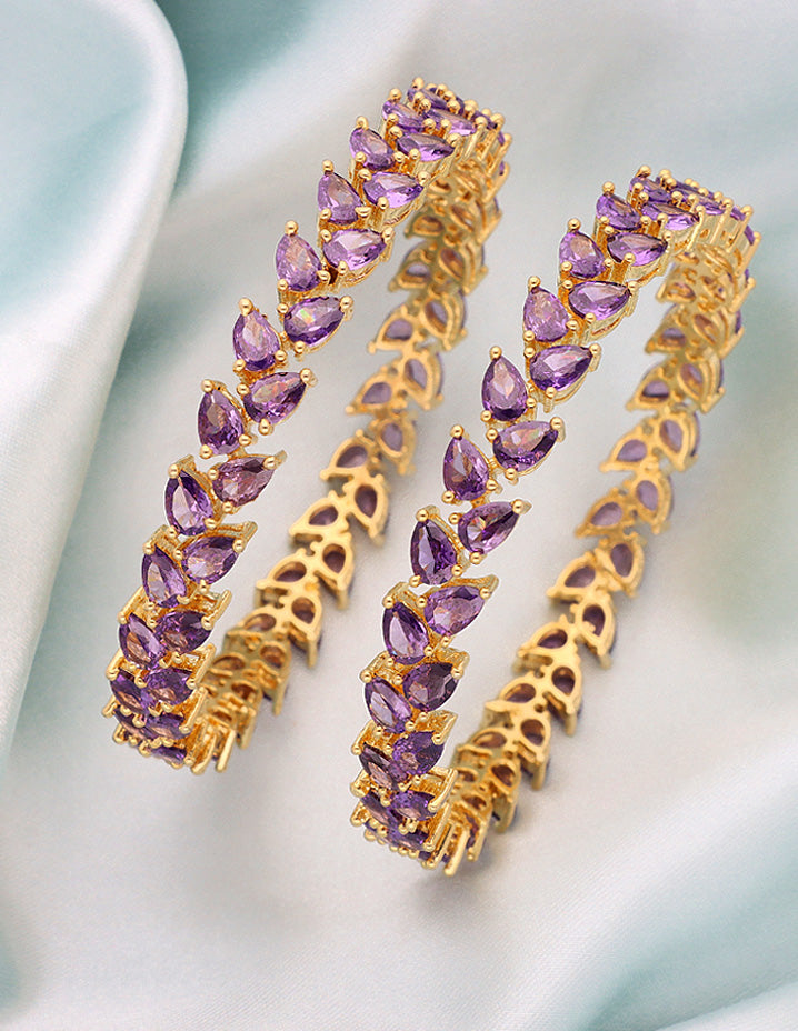 Designer Zirconia Purple Bangles ZBGL10128