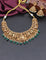 Designer Matt Lakshmi Devi Kempu Necklace Set With Green Beads