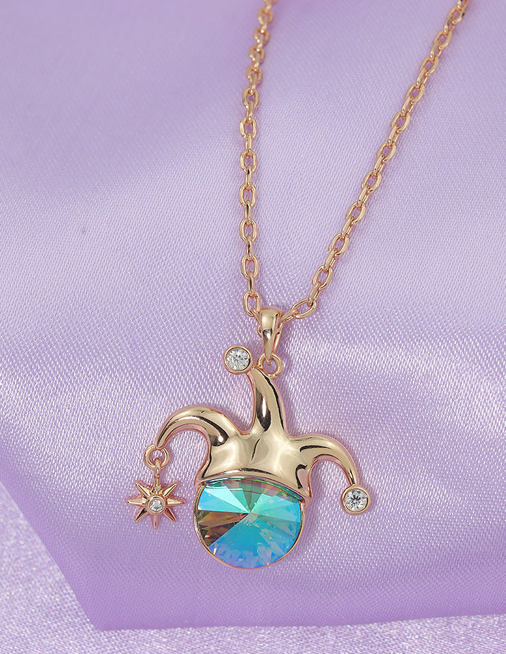 Swarovski Crystal Joker Shaped Chain Pendant