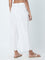Utsa White Schiffli Design Palazzos
