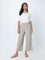 Utsa Taupe Crochet Detailed Palazzos