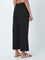 Utsa Black Blended Linen Palazzos