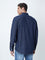 WES Casuals Dark Blue Relaxed Fit Denim Shirt