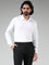 WES Formals Solid White Slim Fit Shirt